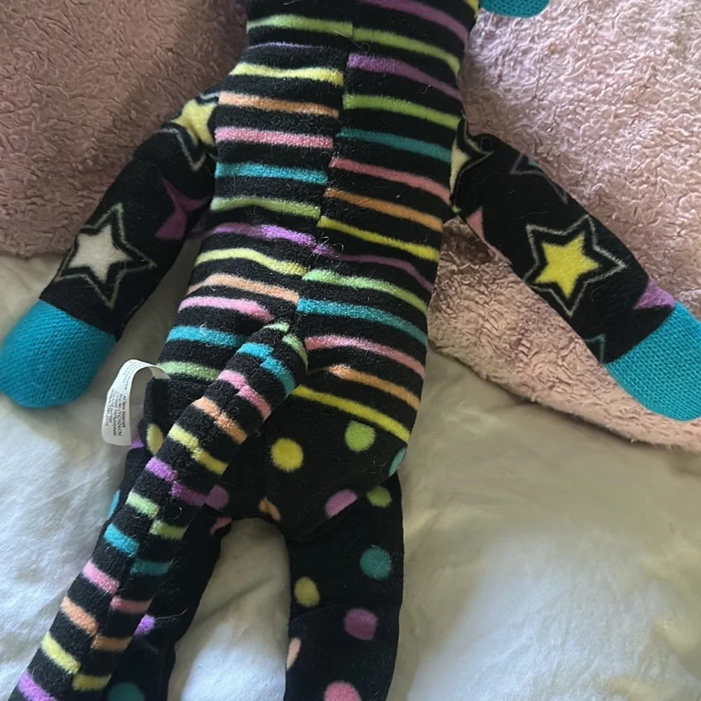 Sock monkey Justice Just for Girls early yo mid 2000’s black purple blue fleece - Picture 8 of 13